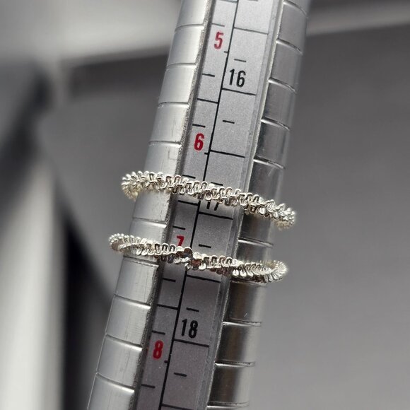 VTG Sterling Silver Popcorn Rope-Style Band Size 6.5 Acid Tested Unmarked .49g - Picture 3 of 4